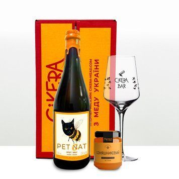 GIFT SET 1 Pet Cat of your choice (Pet Cat, Pet Cat Rose, Pet Cat Special) + jar of sunflower honey + BRANDED glass, Pet-Cat