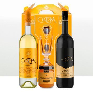 GIFT SET 2 bottles (GOLD + AGED) + sunflower honey + GLASS